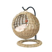Panier-lit pour chat en osier et en jonc de mer fait à la main de haute qualité, avec coussin, pour chien et chat, produit tendance pour 2023 en provenance du Vietnam