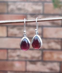 Boucles d'oreilles en pierres précieuses grenat Bijoux pour femmes Bijoux en argent style bohème Boucles d'oreilles en argent sterling 925 Tendance Boucles d'oreilles faites à la main Cadeau pour elle - Product Image 3