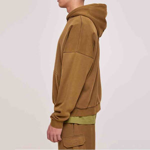 Ensemble survêtement décontracté pour homme en coton 100% grande taille personnalisé avec pantalon de survêtement et sweat à capuche - Product Image 3