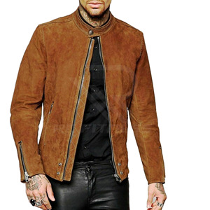 RC 2023 new locomotive fashion zipper short slim fit <b>Men</b> <b>leather</b> <b>jacket</b> - Product Image 1