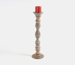 Grand bougeoir de pilier en bois sculpté à la main mangue couleur blanche bois bas quantité minimale de commande fabricant vente directe d'usine - Product Image 2