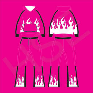 Survêtement à imprimé flamme OEM/ODM |   Ensemble sweat-shirt et pantalon personnalisé multicolore - Product Image 6