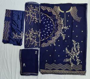 Trajes de 3 piezas bordados de estilo moderno de tela Georgette de imitación de alta calidad hechos a pedido 2025 disponibles a precio mayorista - Product Image 4