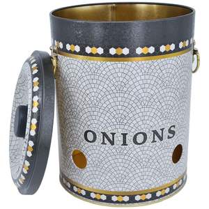 175x225mm Récipient de stockage de nourriture en métal Motif mosaïque géométrique Poubelle à pommes de terre et oignons Capacité de 5L - Product Image 4