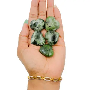 Chrome Diopside Hearts Wholesale Lot Best Selling Crystals Natural Gemstone Heart Shaped Home Decorative Healing Chakra Stones