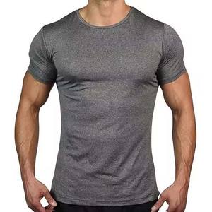 Hommes Gym Fitness à manches courtes col rond t-shirt coton respirant High Street Style été porter hommes chemises de qualité supérieure - Product Image 1