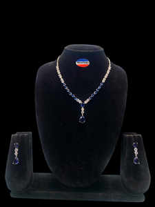 Conjunto de collar chapado en rodio de diamante americano para mujeres y niñas, enlace ostentoso de alta calidad, Natural para uso en bodas - Product Image 2