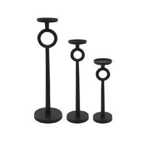 Portavelas de hierro geométrico moderno elegante negro Ideal para la decoración del hogar y eventos - Product Image 5