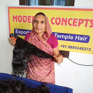 Extensiones de cabello humano de India, extensiones de cabello natural virgen sin procesar alineadas con cutícula - Product Image 2
