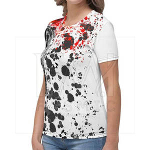 Top corto transpirable con estampado de diseño único para mujer, camiseta informal con cuello redondo, estilo de calle, técnica de sublimación con etiqueta privada - Product Image 5