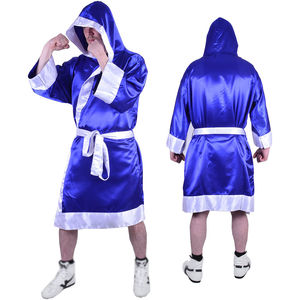Bleu-Couleur Nouvelle Arrivée 2024 Robes De Boxe Vêtements De Sport Entraînement De Boxe-Robes De Combat Avec Capuche-Ceintures Blanches - Product Image 2