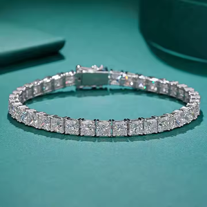 Luxury 8 Inch Moissanite Diamond <b>Tennis</b> <b>Bracelet</b> 925 Silver/10K Gold Perfect Gift for Her Special Occasions <b>Fashionable</b> Jewelry - Product Image 3