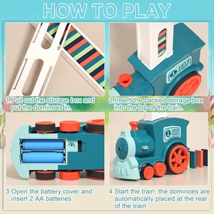 Train de dominos électrique pour enfants, jouet de train automatique - Product Image 6