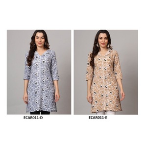 Algodón ligero para mujer Rayón Kurti Ocasiones tradicionales modernas Impresión digital Suministro al por mayor Precio de fábrica disponible - Product Image 1