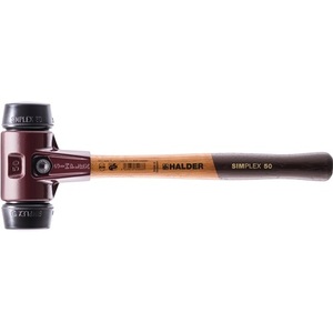 Marteau à tête souple SIMPLEX pour bois/métal moyen-dur, longueur 490 mm, diamètre de la tête 80 mm, outil de percussion noir par HALDER - Product Image 1