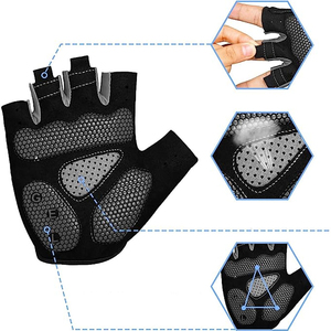 Venta al por mayor Unisex medio dedo guantes de ciclismo logotipo personalizado deportes al aire libre ejercicio guantes de cuero para bicicleta carreras y uso en el gimnasio - Product Image 5