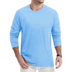 เสื้อยืดแขนยาวสำหรับผู้ชายเสื้อคอกลมระบายอากาศแขนยาวทรงสลิมฟิตเสื้อแฟชั่น - Product Image 4