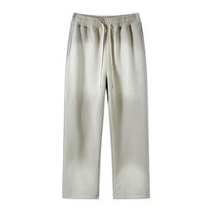 Pantalones de chándal de hombre lavados con ácido de gran tamaño del fabricante, pantalones de chándal acampanados informales con detalle de diamantes de imitación, estilo de corte y costura - Product Image 1