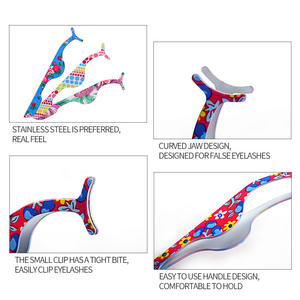 Pince à épiler en acier inoxydable à 90 degrés, ensemble d'extension, volume, applicateur, pince à cils, pointe en fibre, vente en gros, logo personnalisé - Product Image 4