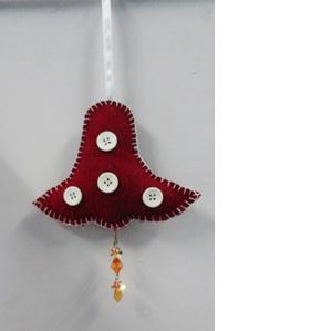 Ornements de décoration de Noël en peluche cœur en velours personnalisés de couleur rouge foncé pour décorations de vacances - Product Image 3