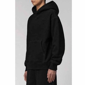 Survêtement avec logo personnalisé 100% coton pour hommes Streetwear deux pièces ensemble avec couture décorative sweat-shirt et joggers - Product Image 2