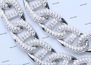 สร้อยคิวบาลิงค์เงินแท้ 925 ประดับเพชรโมอิสซาไนต์ สไตล์ฮิปฮอป งานวิบวับ เหมาะเป็นของขวัญ - Product Image 2