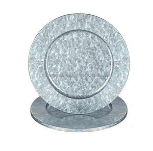 Assiette de Chargeur en Métal de Forme Ronde de Haute Qualité, Designer Élégant, Vente en Gros d'Assiette de Chargeur Galvanisée pour Dîner - Product Image 1