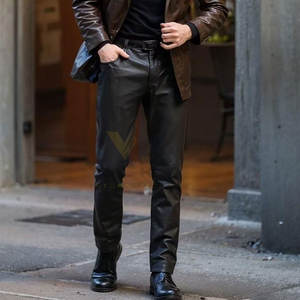 Pantalones de Cuero para Hombre de Alta Calidad con Diseño Moderno de Cintura Ajustable, Sensación Cómoda y Material Duradero - Product Image 4