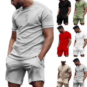 2022 Logo personnalisé équipe Gym survêtement hommes deux pièces ensemble grande taille hommes vêtements vêtements de sport ensemble court - Product Image 6