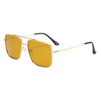 Lunettes de soleil polarisées carrées en métal de haute qualité, monture intégrale, confortables, double pont, design classique pour hommes et femmes 2026
