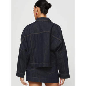 Veste en jean Nouveau Meilleur Style 2026 Vêtement d'extérieur pour femmes Grande taille Manches longues Col rond Boutonnée Veste en jean courte Service OEM - Product Image 6
