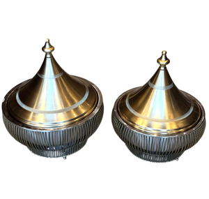 Couvercle élégant à long cône dans une casserole finie en argent avec support pour buffet élégant, plat de service pour la maison, l'hôtel et les événements - Product Image 5