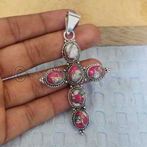 Collar de Plata de Ley 925 con Colgante de Constelación Turquesa Algodón de Azúcar, Hecho a Mano con Piedras Preciosas, Lujoso para Mujer, Aniversario - Product Image 3