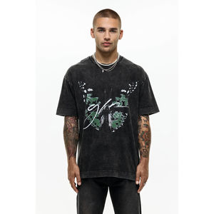 Camiseta Vintage personalizada de 230g y 250g, camiseta de gran tamaño para hombre, camisetas de lavado ácido, ropa de calle DTF con estampado, camiseta de lavado ácido - Product Image 1