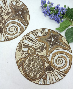 Alfombra geométrica hecha a mano elegante redonda ecléctica con temática de mar, alfombrilla y almohadilla acogedora para todos los días para su elegante entrada y regalo de cocina - Product Image 5