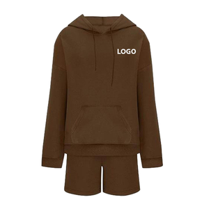 Women Hoodie Short Set <b>Outfits</b> Women Clothing Custom <b>Ladies</b> Blank Hoodie and Shorts Set 2025 - Product Image 6