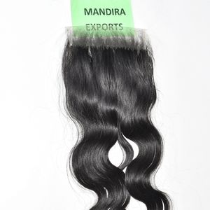 Extensiones de Cabello Natural Remy con Cutícula Alineada, Cabello Virgen Indio Sin Procesar, Cierre HD 6x6, Liso Negro, Cabello Humano para Tejer - Product Image 4
