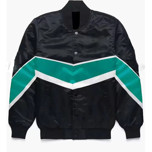 Chaqueta Varsity de Satén de Primera Calidad, Transpirable, de Tallas Grandes, con Diseño Personalizado, Material Fresco, de Moda, Superventas, para Hombre - Product Image 1