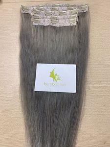 Clip en 100% Extensiones de cabello humano Fábrica Doble dibujado Real Raw Virgin Natural Remy con cutícula al por mayor - Product Image 6