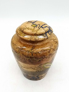 Urna Conmemorativa de Mango para Cenizas de Adultos con Efecto Relámpago, Diseño en Resina / Apta para Cementerio - Product Image 2
