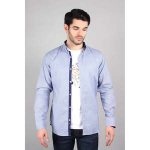 Chemise décontractée à carreaux XAVIER pour homme Unze London, coupe ajustée, taille XL, 100 % popeline, teinte unie, style professionnel - Product Image 2