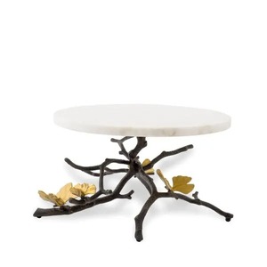 Lujoso soporte de pastel de metal con tapa de mármol con base MODERNA Exhibición de postres sofisticados para ocasiones especiales y celebraciones NUEVO - Product Image 6