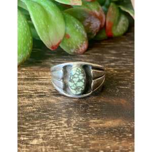 Navajo-<b>Crafted</b> Cultural Collectible Ring Turquoise & Sterling Silver Inlay Size 11.5 - Product Image 1
