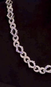 Luxury <b>Iced</b> <b>Out</b> Moissanite <b>Chain</b> with Rhodium Plated Orthodox Hip Hop Jewelry for Gift & Party Occasions VVS Shine - Product Image 5