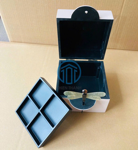 Caja de Lacado Vietnamita, Caja de Joyería de Libélula de Lacado Blanco, Caja de Lacado Decorativa Hecha a Mano, Personalizada - Product Image 4