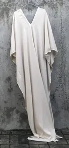 Caftán de tela de rayón con cuello en V, Media manga, ajuste holgado, transpirable, para vacaciones de verano, 2023 - Product Image 5