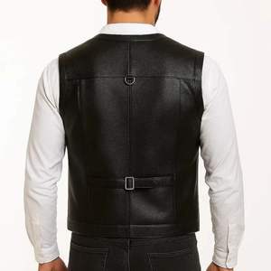 Chaleco de cuero de invierno duradero personalizado para hombre, diseño superventas de alta calidad, los mejores chalecos de cuero genuino para hombre - Product Image 4