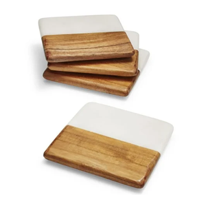Posavasos aislados de madera y mármol, posavasos de piedra blanca para el hogar, cocina, Bar, fiesta, proveedor mayorista, posavasos para artesanías - Product Image 2