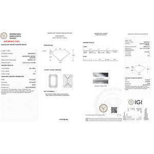 IGI Certified 1,00 CT Emerald Cut VS2 Clarity E Couleur Superbe Lab Grown Loose Diamond E Couleur Superbe VS2 Clarity - Product Image 2