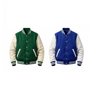 Men's Varsity Baseball <b>Jacket</b> Wool/Leather <b>Mandarin</b> <b>Collar</b> Long Sleeve Vintage Casual Slim Fit Breathable Windproof Quick Dry - Product Image 2